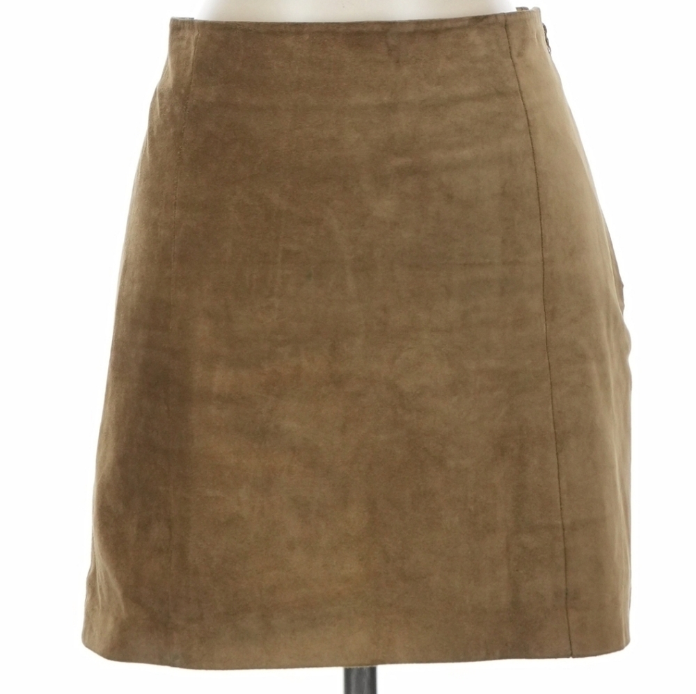 Polo Ralph Lauren Suede Leather Mini Skirt